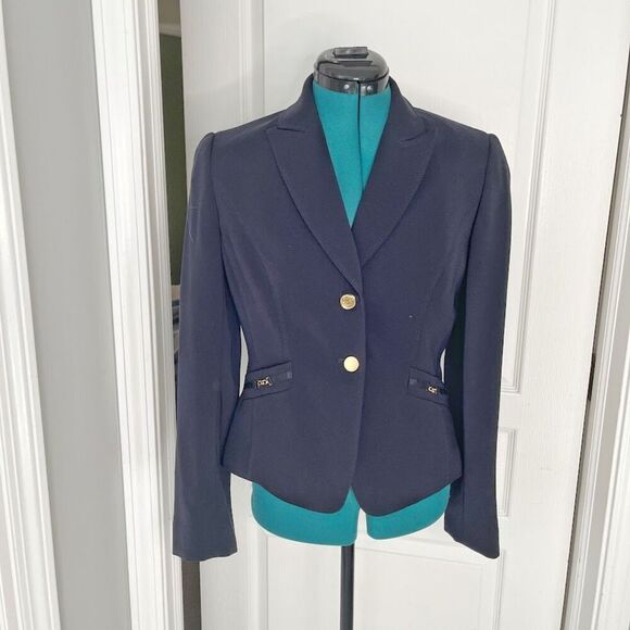 Tahari Arthur S. Levine Single Breasted Fitted Lined Button Down Pocket Blazer - Picture 1 of 14